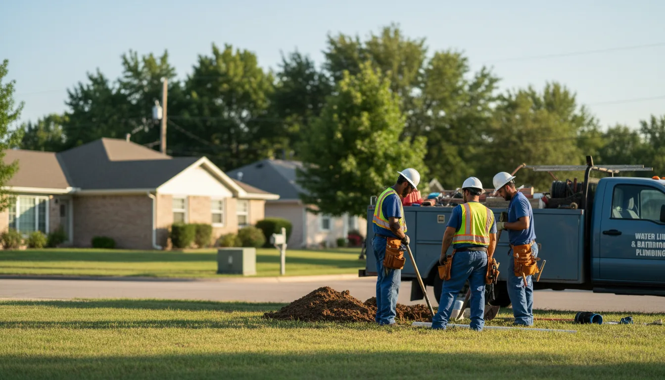 Residential water line and bathroom plumbing service in Tunas, MO